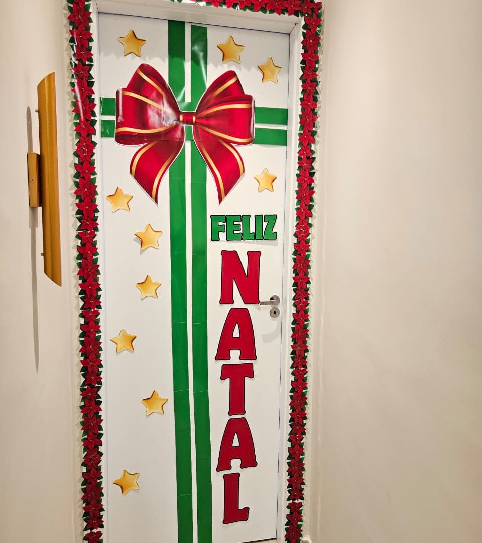 PAINEL DE PORTA DE NATAL - LAÇO VERMELHO