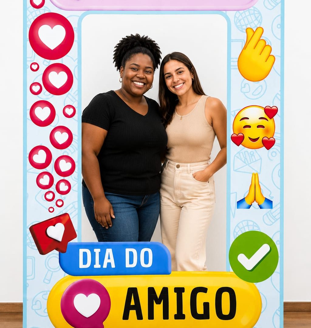 MOLDURA GIGANTE DIA DO AMIGO - AMIZADE QUE CONECTA